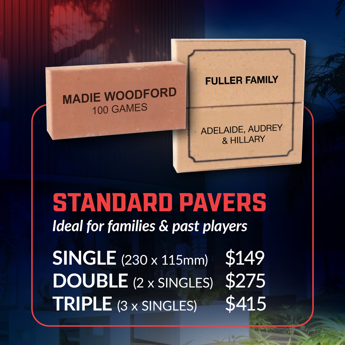 Fans Forecourt - Standard Pavers